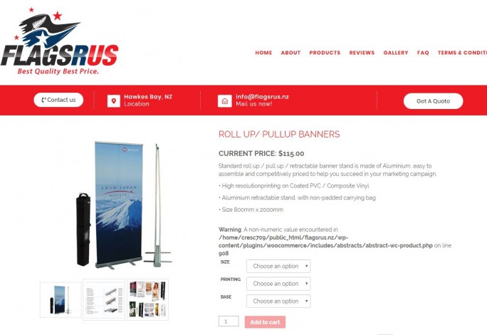 Flags R Us Website product screenshot